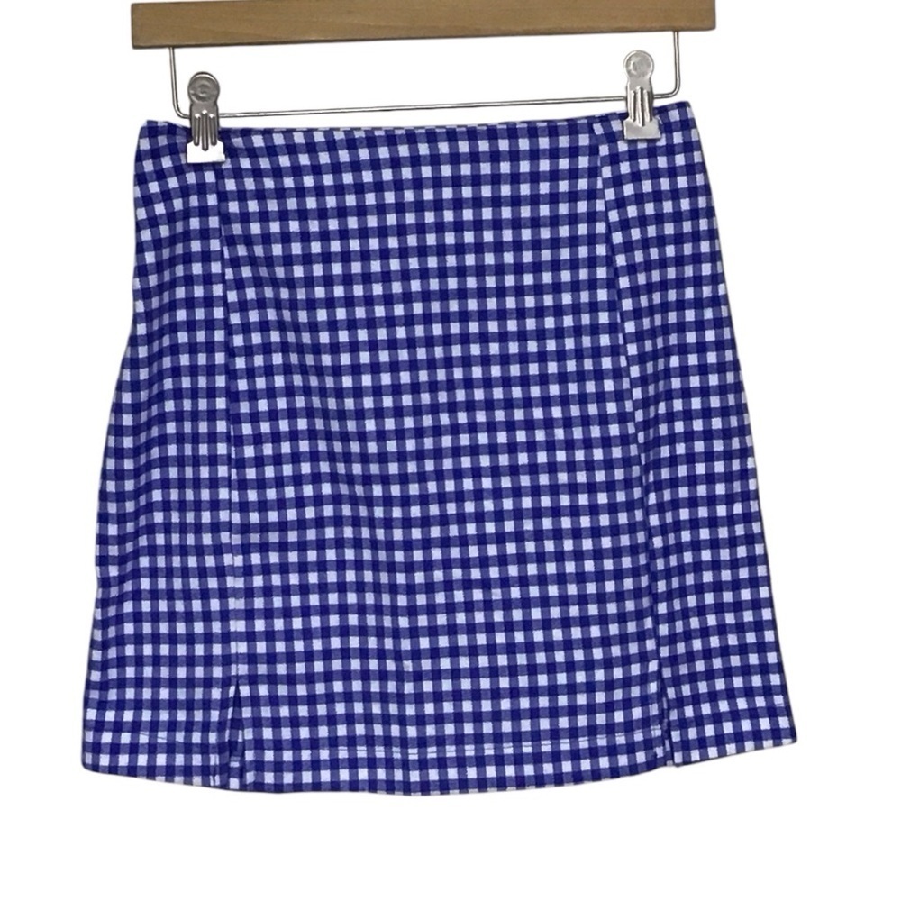 Love On A Hanger Gingham Skirt Sz 7 Blue White Check~ Causal